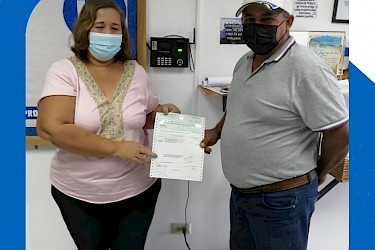 Último cheque de pago de indemnización período 2019-2020 a productor de arroz en Chepo, Panamá Oeste.